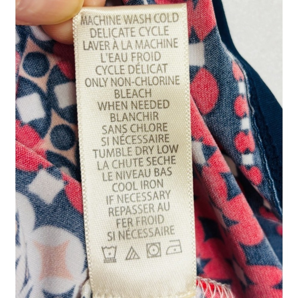 Max Studio Womens A-Line Dress Sz L Multicolor Geometric Career Date Night Retro - Picture 9 of 9